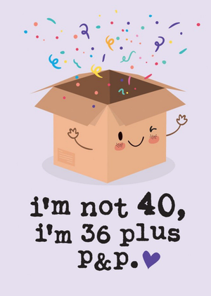 Moonpig Funny Cute Illustrated Cardboard Box 40th Birthday Card