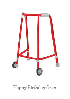 Moonpig Funny Walking Zimmer Frame Gran Happy Birthday Card