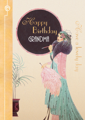 Moonpig Grandma Birthday Art Deco Card