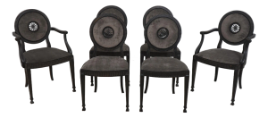 Set of 6 Louis XVI Style Medallion Back Dining Chairs