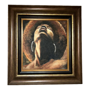 Original Oil Portrait by Nakazzi Hutchinson, Framed – Contemporary Jamaican Art