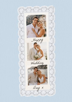 Moonpig Lace Border Photo Upload Wedding Card