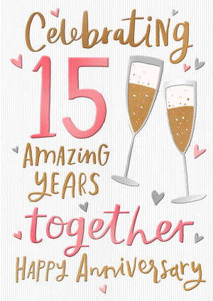 Moonpig 15 Amazing Years Together Anniversary Card