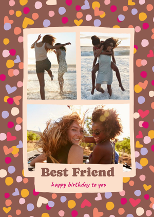 Moonpig Party Popper Confetti Customisable Photo Upload Best Friend Birthday Card