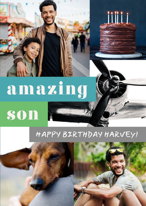 Moonpig Photo Upload Collage Amazing Son Happy Birthday Card