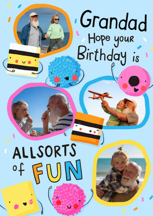 Moonpig Nicola Watson Grandad Hope Your Birthday Is Allsorts Of Fun Liquorice Allsorts Photo Upload Card