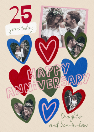 Moonpig Daughter And Son-In-Law Photo Upload 25th Anniversary Card