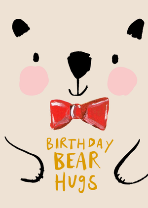 Moonpig Eleanor Bowmer Birthday Bear Hugs Illustrated Birthday Card