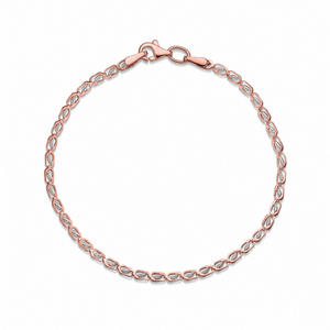 9ct Rose and White Gold Two Tone Leaf Link Bracelet