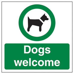 Dogs Welcome Automatic Door 100 x 100 mm - Self Adhesive Vinyl