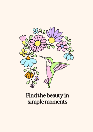 Moonpig Sunshine Lane Find The Beauty In Simple Moments Illustrated Hummingbird Thinking Of You Card