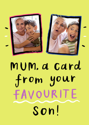 Moonpig A Card From Your Favourite Son Photo Upload Mother's Day Card