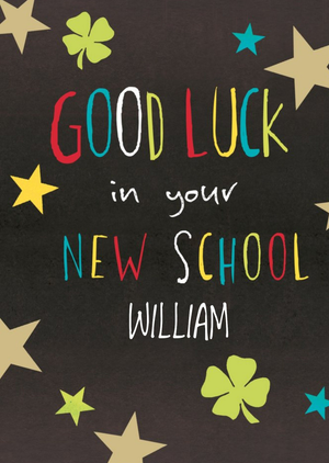 Moonpig Hotchpotch Colourful Typographic Customisable New School Card