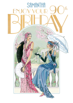 Moonpig Art Deco 90th Birthday Card