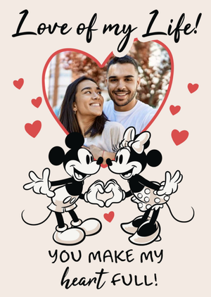 Mickey Mouse Mickey And Minnie Mouse Photo Upload Valentine's Day Card