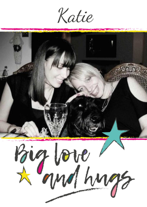 Moonpig Photo Frame With Handwritten Typography Big Love And Hugs Photo Upload Card