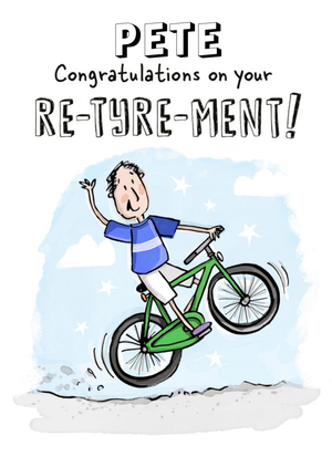 Moonpig Good Sport Illustrated Bike Re-Tyre-Ment Card