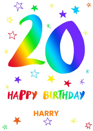 Moonpig Wow Happy Birthday Male Female Typographic Twenty Card