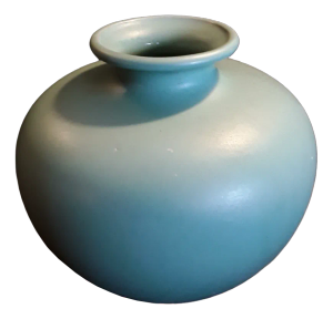 German Bulbous Ceramic Vase in Turquoise Glaze from Carstens Tönnieshof, 1950s