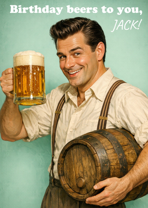 Moonpig Funny Retro Beer Stein Face Swap Birthday Card