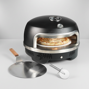14" Auto-Rotate Gas Pizza Oven - Black