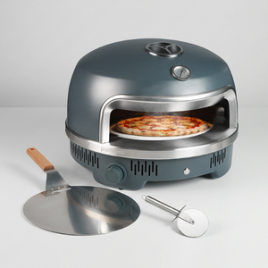 14" Auto-Rotate Gas Pizza Oven - Steel Grey
