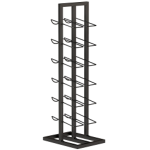 HOMCOM Portabotellas de Metal, 12 Botellas, de Suelo, Negro