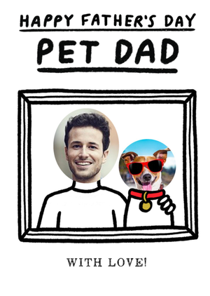 Moonpig Pigment Line Drawing Cute Photo Upload Father's Day Dog Card