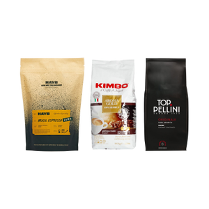 Zestaw kaw Pellini Top Originale 1 kg + Kimbo Aroma Gold 1 kg + HAYB DARK Natural 1 kg