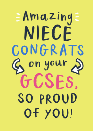 Moonpig Amazing Niece Congrats On Your Gcses Typography Card