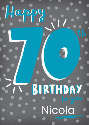 Moonpig Clintons Dotty Modern Trendy For Him Milestone 70th Birthday Card
