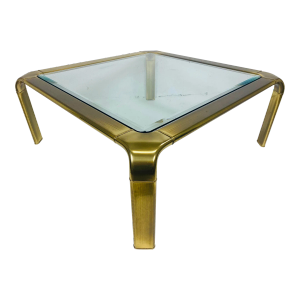 Mid Century Vintage Solid Brass Cocktail Table by Mastercraft.