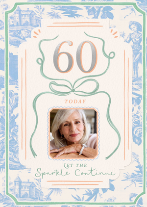 the V&a Marie Antionette Traditional V&a 60th Birthday Photo Upload Card