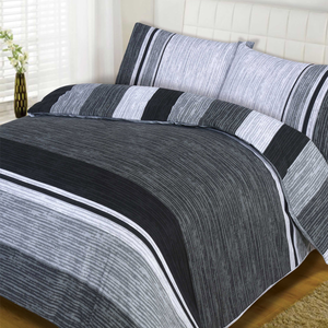 Derwent Black Cotton Mix Duvet Set Double Bed