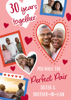 Moonpig Perfect Pair 30 Years Together Photo Upload Anniversary Card