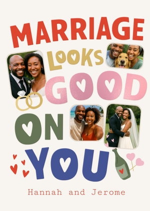 Moonpig Marriage Looks Good On You Photo Upload Anniversary Card