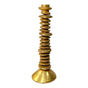 1990s Stephane Galerneau Gold Plated Candle Stick