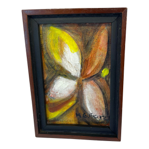 Signed Original Petite Floral Painting on Board
