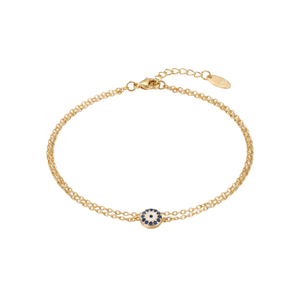 Double Layer Chain & Evil Eye Anklet