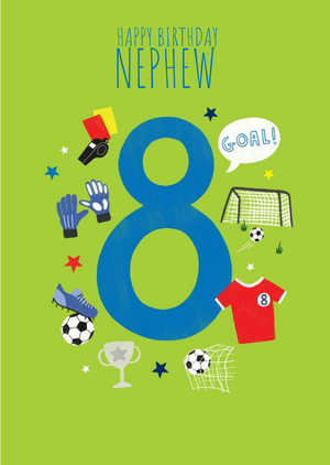 Friends Nephew's 8th Birthday Football Illustrations Card