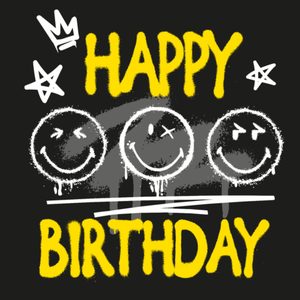 Moonpig Smiley World Graffiti Style Happy Birthday Card