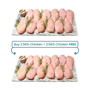 Buy 2.5kg chicken breasts & get 2.5kg chicken FREE