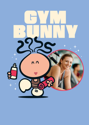 Moonpig Gym Bunny Cartoon Character Photo Upload Card