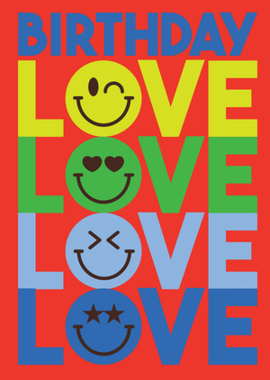 Moonpig S.w. Smiley Birthday Love Love Love Card