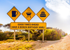 Moonpig Personalised Road Signs Good Times Ahead Happy Birthday Card