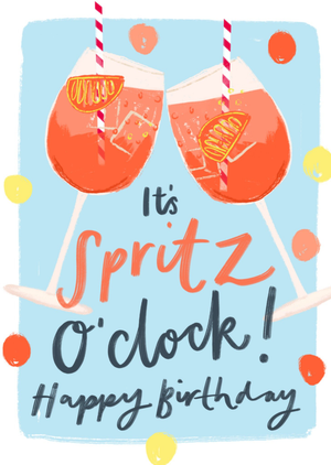 Moonpig It's Spritz O'clock Illustrated Cocktails Birthday Card