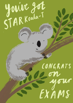 Moonpig Katy Welsh Illustrated Koala Pun Exam Congratulations Card