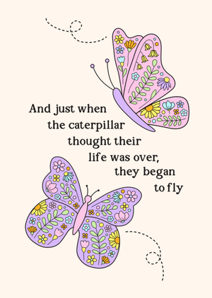 Moonpig Sunshine Lane They Began To Fly Butterfly Encouragement Card