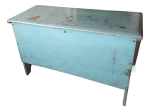 18th Century Six Board Blue Blanket Chest