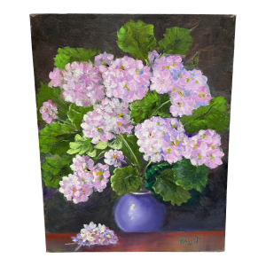 Vintage Lush Hydrangea Bouquet Painting